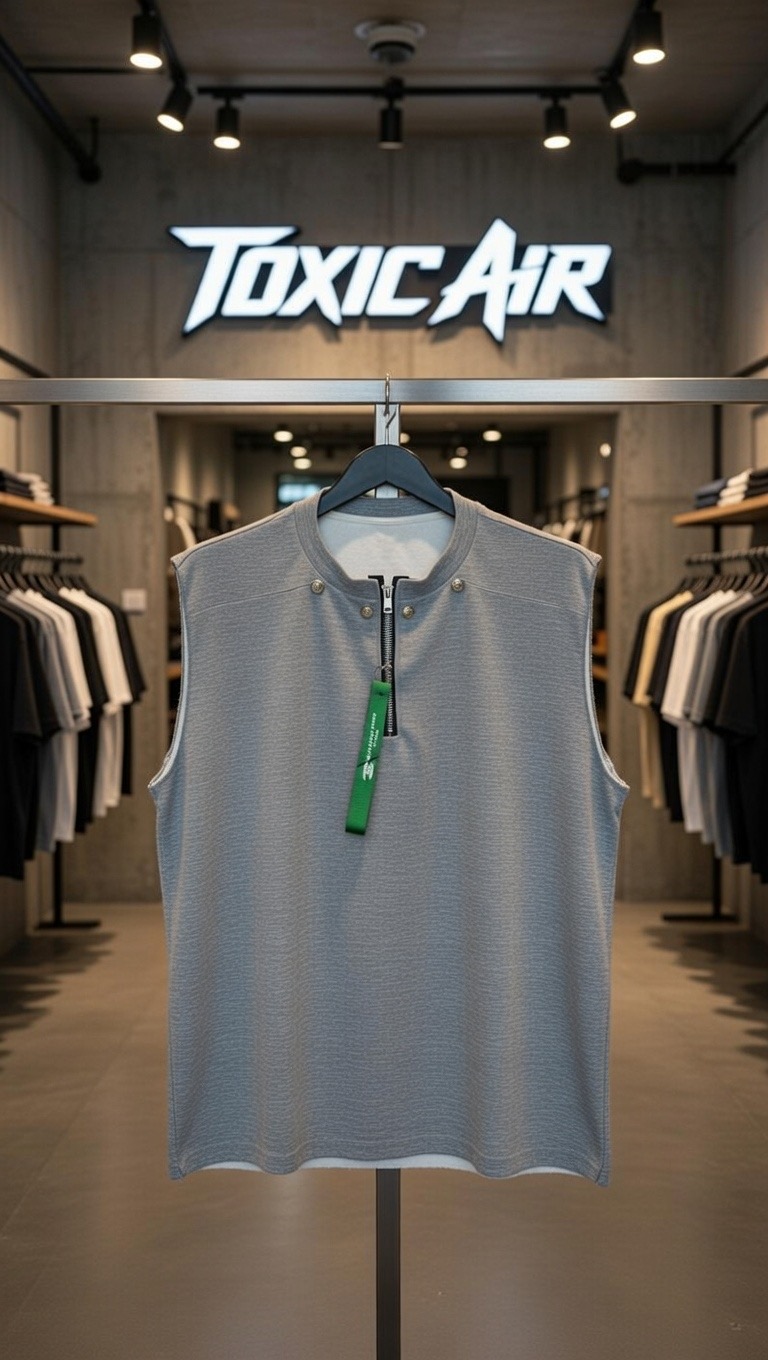 Zip down armless shirt